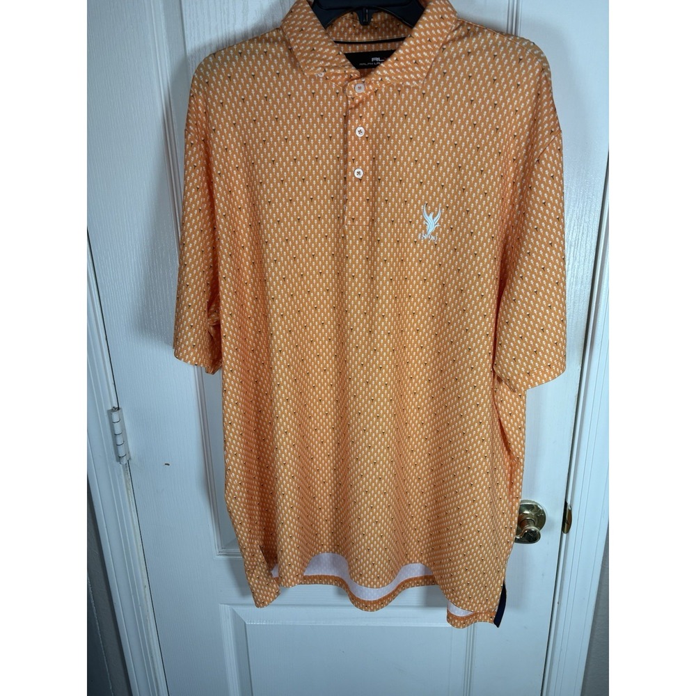 Polo Ralph‎ Lauren Polo Shirt Men's XL Orange Short Sleeve Golf Soft Loose Fit